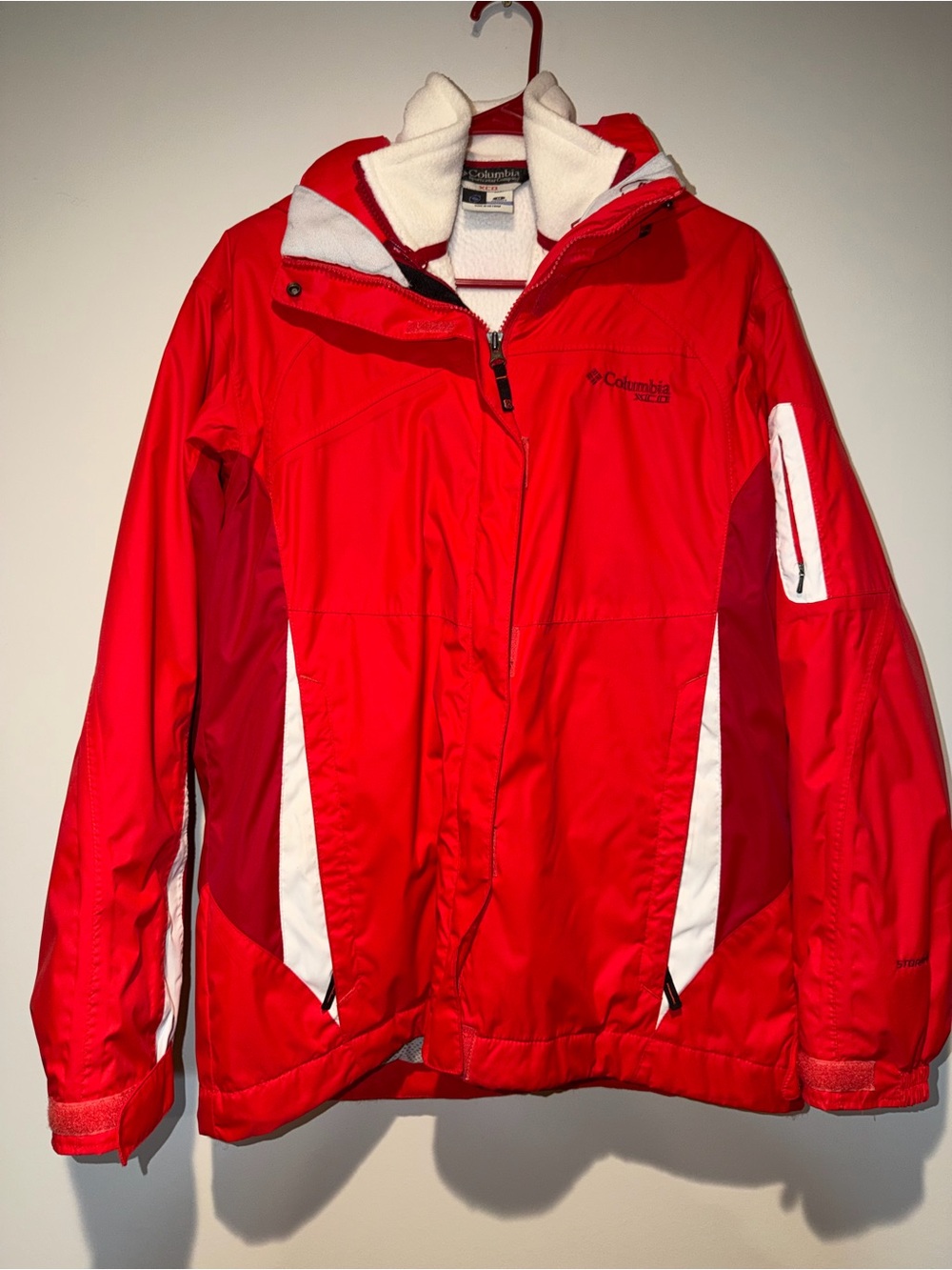 Columbia Women's Red Waterproof Ski Jacket with White Trim